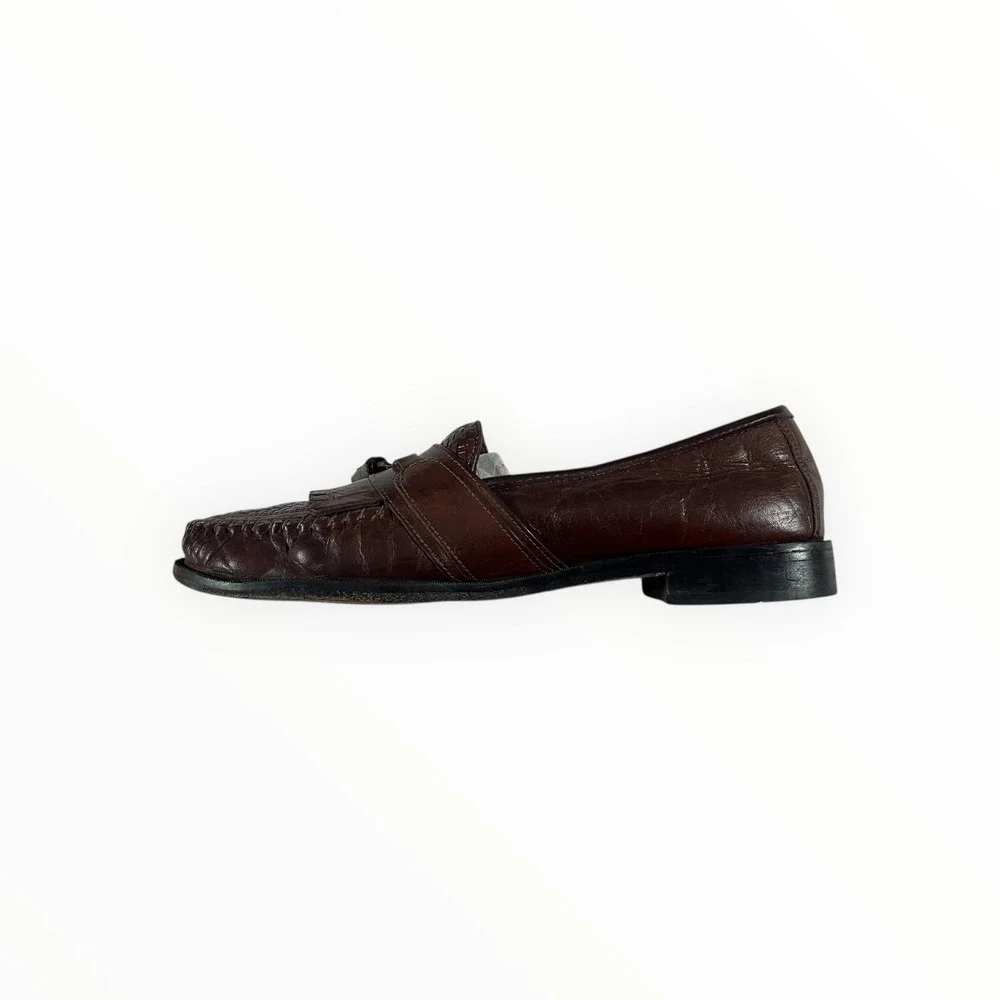 Nunn Bush Men's Brown Leather Tassel Loafer Shoes Size 10